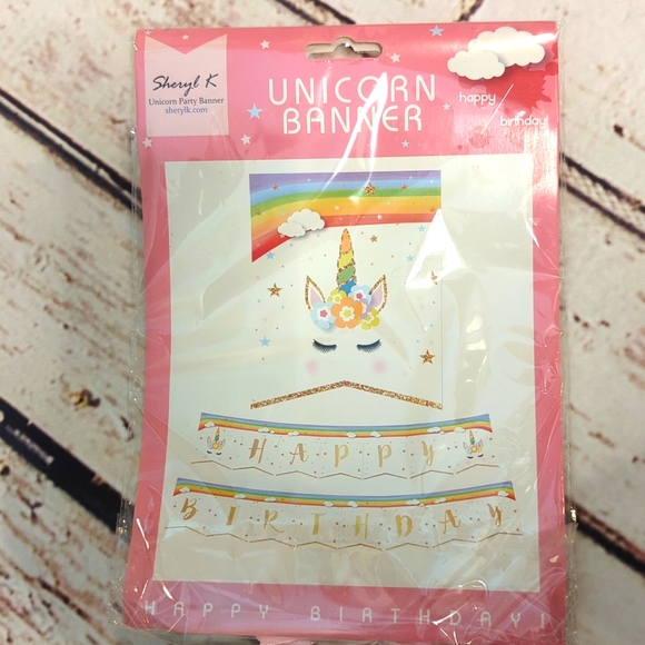 Sheryl K Unicorn Party Banner NWT - Picture 2 of 3